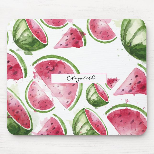 Cute Watercolor Watermelon   Mouse Mat (Front)