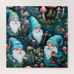 Cute Watercolor Whimsical Gnome Jigsaw Puzzle