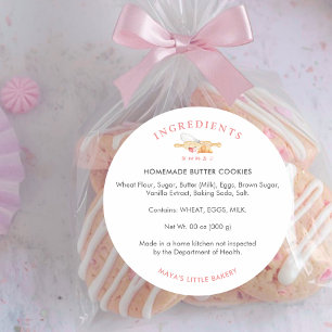 Cute Watercolor Whisk Pin Ingredient Product Classic Round Sticker