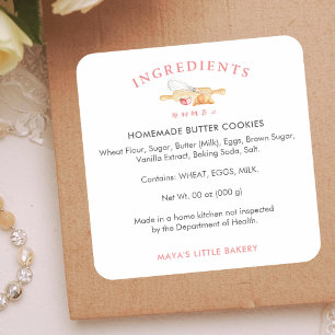 Cute Watercolor Whisk Pin Ingredient Product Square Sticker