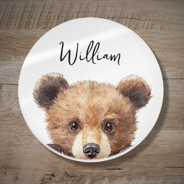 Cute Watercolor Woodland Animal Bear Nursery Room Ceramic Knob (Cute Watercolor Woodland Animal Bear Nursery Room Ceramic Knob)