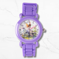 Cute Watercolor Woodland Fairy Butterfly Floral