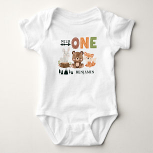 Cute Watercolor Woodland Forest Animals Baby Bodys Bodysuit