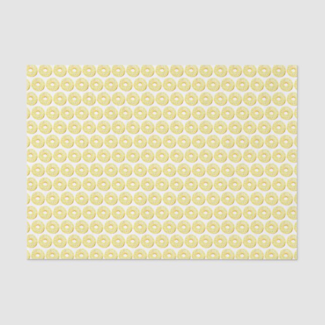 Cute Watercolor Yellow Sprinkle Doughnuts Pattern Tissue Paper (Front)