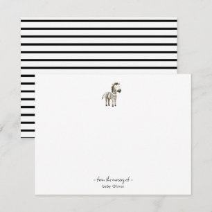 Cute watercolor Zebra Baby Thank You card