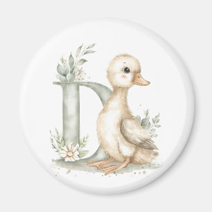 Cute Watercolou Baby Animals Alphabet Ducklin Magnet