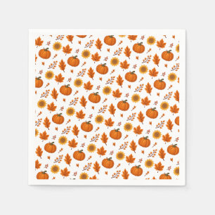 Cute Watercolour Autumn Harvest Napkin