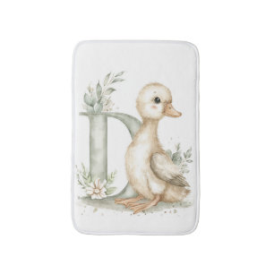Cute watercolour baby animal alphabet Duckling Bath Mat