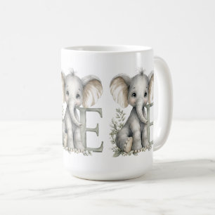 Cute watercolour baby animal alphabet Elephant Coffee Mug