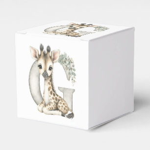 Cute watercolour baby animal alphabet Giraffe Favour Box