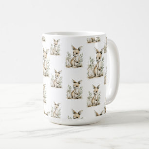 Cute watercolour baby animal alphabet Kangaroo Coffee Mug