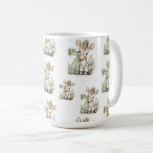 Cute watercolour baby animal alphabet Zebra Coffee Mug