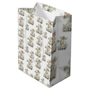 Cute watercolour baby animal alphabet Zebra Medium Gift Bag