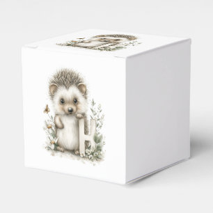 Cute Watercolour Baby Animals Alphabet Hedgehog Favour Box