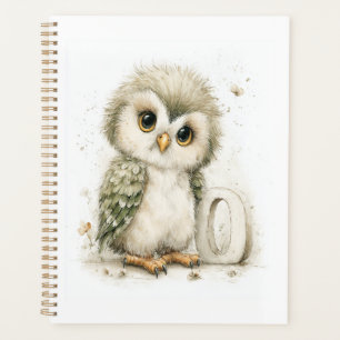 Cute Watercolour Baby Animals Alphabet Owl Planner