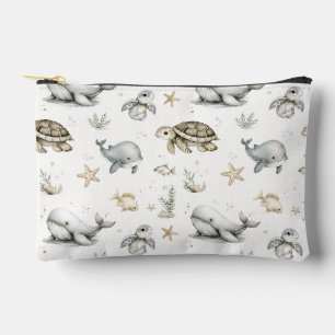 Cute Watercolour Ocean Baby Animals Accessory Pouch