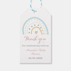 Cute Watercolour Rainbow Thank you  Baby Shower Gift Tags