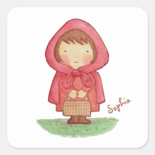 Cute Watercolour Red Riding Hood Sticker