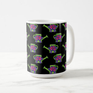 Cute Watering Can with Flowers Bouquet Coffee Mug
