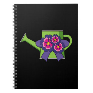 Cute Watering Can with Flowers Bouquet Notebook
