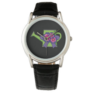 Cute Watering Can with Flowers Bouquet Watch