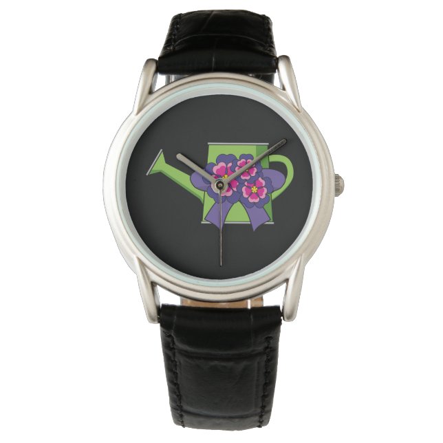 Cute Watering Can with Flowers Bouquet Watch (Front)