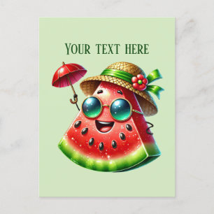 Cute watermelon add text postcard