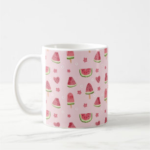 Cute Watermelon and Popsicle Seamless Pattern  Coffee Mug
