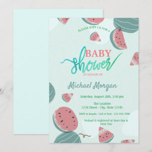 Cute Watermelon Baby Shower Invitation