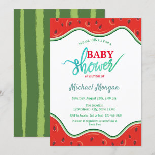 Cute Watermelon  Baby Shower Invitation