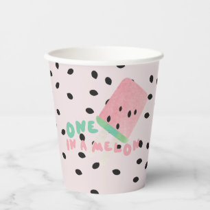 Cute Watermelon Birthday Girl / One in a Melon Paper Cups