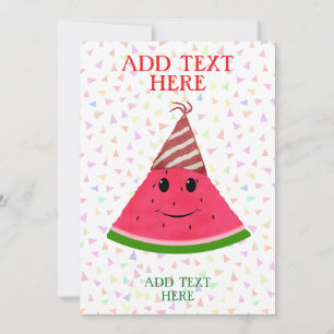 Cute Watermelon Birthday Invitation