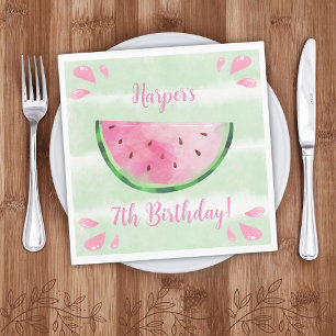 Cute Watermelon Birthday Party Napkin