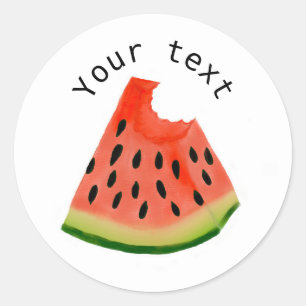Cute Watermelon Bite Custom Classic Round Sticker