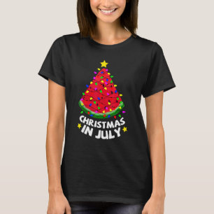 Cute Watermelon Christmas In July Summer Beach Xma T-Shirt