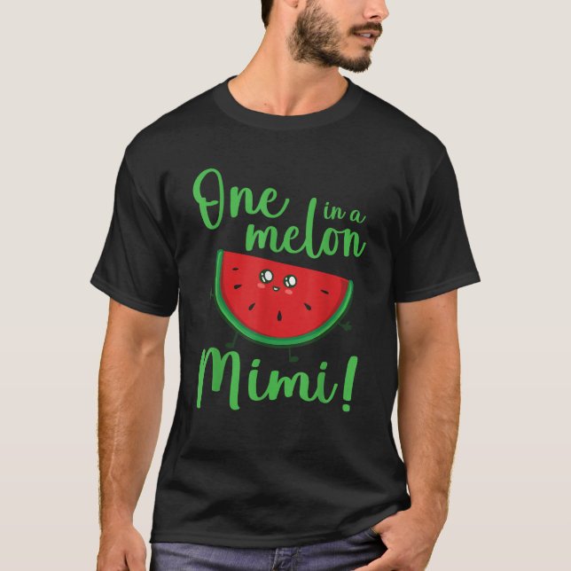 Cute Watermelon Dancing Happy Me One In A Melon Mi T-Shirt (Front)