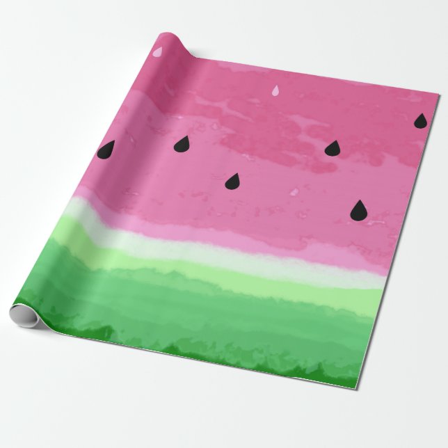 Cute watermelon design wrapping paper (Unrolled)