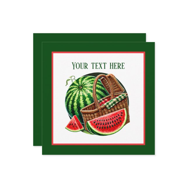 Cute watermelon festival party invitation (Front/Back In Situ)