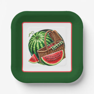 Cute watermelon festival party paper plate