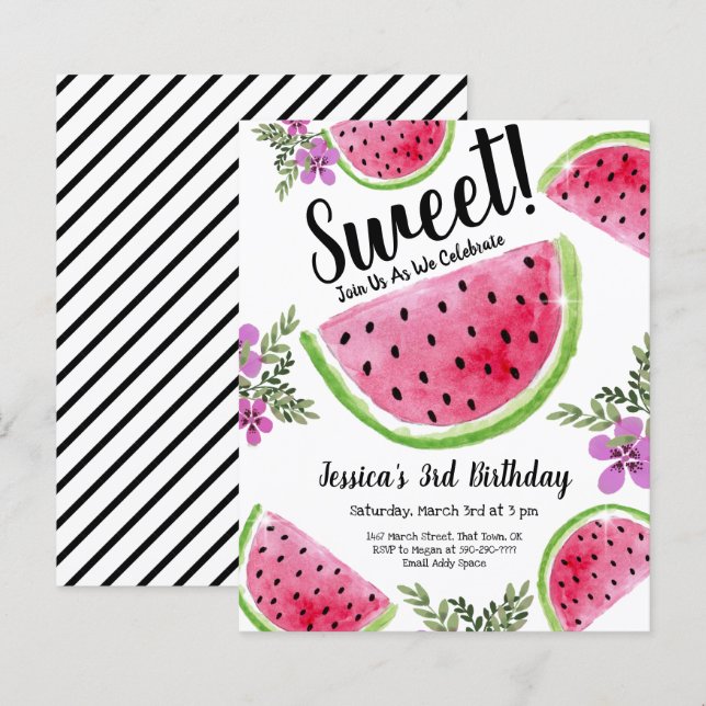 Cute Watermelon Floral Birthday Party Budget (Front/Back)
