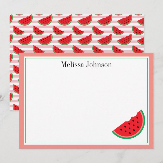 Cute Watermelon Fun Personalised Card (Front/Back)