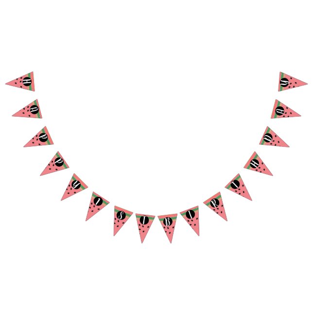 Cute Watermelon Happy First Birthday  Bunting (All)