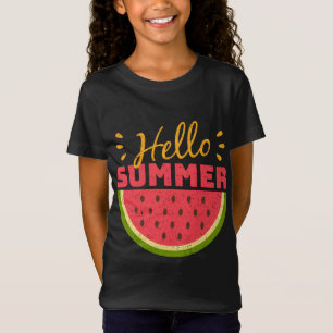 Cute Watermelon Hello Summer Fruit Vintage Vacatio T-Shirt