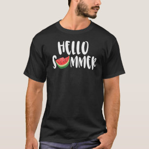 Cute Watermelon Hello Summer Fruit Vintage Vacatio T-Shirt