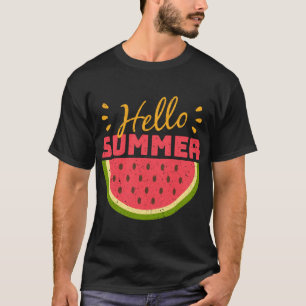 Cute Watermelon Hello Summer Fruit Vintage Vacatio T-Shirt