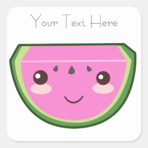 Cute Watermelon Illustration Square Sticker