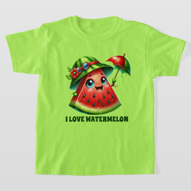 Cute watermelon lovers add text T-Shirt (Laydown)