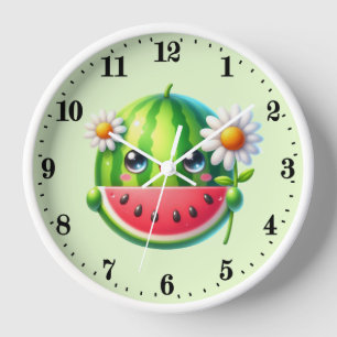 Cute watermelon lovers kitchen clock