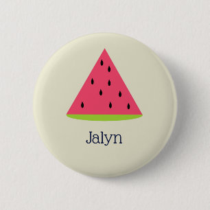 Cute Watermelon Name Button Template