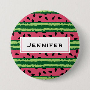 Cute Watermelon Pattern Pink & Green 7.5 Cm Round Badge